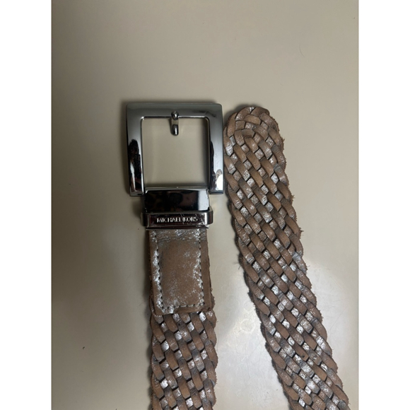 Michael Kors Accessories - Women's Michael Kors Brown Leather Braided Belt Size L